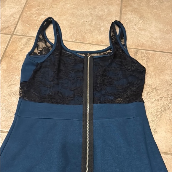 Soprano Black Mini Dress with Contouring Details - Picture 3 of 3